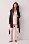 Elara Quilted Robe Nursing-Friendly Long-Sleeve Pregnancy and Postpartum Pajama Set