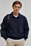 Button Detailed Polo Collar Men's Knitwear Sweater |   Mew5111320-1 - 3