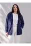 Peak New Season Navy Blue Plus-Size Women's half-zip Sweatshirt