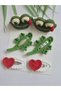 Girl's Hair Accessory Handmade, Suitable for Every Outfit, Colorful Organic 6-Piece Mixed Hair Accessory Organic Snap Clip Set - 4
