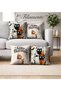 4-Piece Double-Sided Digital Print Throw Pillow Cover Halloween / Cat Design - Halloween/Cat Patterned - 2