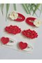 Girl's Hair Accessory Handmade, Suitable for Every Outfit, Colorful Organic 6-Piece Mixed Hair Accessory Organic Snap Clip Set - 8