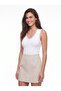 White Stretchy Textured Lace Detailed V-Neck Bodycon Sleeveless Tank Top Blouse - 4