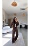 Brown Two-Thread Basic Sweatpants