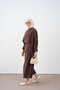 Women's Asymmetrical Cut Loose Trousers Suit Brown - 2