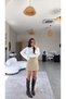 Camel Double Belt Detailed Fabric Short Skirt - 2