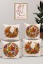 4-Piece Double-Sided Digital Print Throw Pillow Cover Emroidery Autumn Design - Embroidery Autumn Pattern