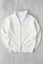 Men's Double Zipper Knitwear Cardigan Regular Soft Textured Basic Cardigan - White