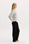 100% Cotton Long Sleeve Button Detailed Pajama Set 27411 - 4