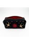 Black Mystic Eye Embroidered Velvet Makeup Bag & Organizer 19X7.5X7 cm - 5