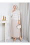 Women's Striped Terry Cardigan - Pleated Leather-Like Skirt Dual Combination - 6