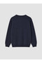 Two Mt Shop Quality Navy Blue Oval Collar Patterned Baby Boy Knit Sweater - 3