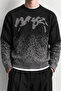 Men's Oversize Patterned Crew Neck Wool Knit Sweater - 3