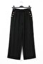 Black Shirt Collar Cuffed Sleeves Pocket Elastic Waist Tencel Fabric Woven Bottom Top Set 68-104 67-60 - 3