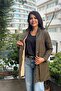 Women's Fur Lined Short Coat with Drawstring Waist |   Zippered Plush Hooded Coat - 8