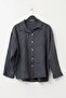 Gray Shirt Collar Cuffed Sleeves Pocket Elastic Waist Tencel Fabric Woven Bottom Top Set 68-104 67-60 - 2
