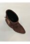 Genuine Leather Suede Boots with Zipper and Buckle Accessories for Women - 4