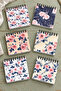 Pink Rose and Botanical Patterned Mini Notepad Set