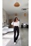 Black Spanish Flared Leggings with Gathered Waist Detail