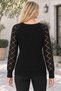 Women's Long Sleeve Sleeves Diamond Pattern Notched Collar Woven Detailed Ribbed Soft Textured Casual Black Knitwear Sweater - 3