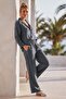 Gray Shirt Collar Cuffed Sleeves Pocket Elastic Waist Tencel Fabric Woven Bottom Top Set 68-104 67-60 - 4
