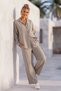 Beige Shirt Collar Cuffed Sleeves Pocket Elastic Waist Tencel Fabric Woven Bottom Top Set 68-104 67-60 - 6