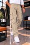 Men's Casual Gabardine Regular Fit Cargo Pants - 3