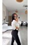 Black Spanish Flared Leggings with Gathered Waist Detail - 4