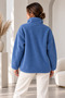 Women's Sherpa Plush Coat Oversize 65% Cotton 35% Polyester Relaxed Fit Zippered Stand Collar Plush Coat with Pockets - 3