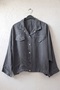 Gray Shirt Collar Cuffed Sleeves Snap Fasteners Casual Tencel Fabric Oversize Woven Jacket 65 75 - 2