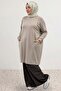 68105 Large Size Modal Tunic with Side Pockets - Beige