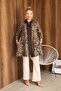 Plus Size Zippered Patterned Tunic Cardigan - 2
