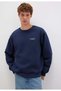 M0S10379 Logo Printed Sweatshirt Men's Sweatshirt Dark Blue