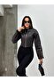 Women's Brown Crop Synthetic Leather Jacket with Standing Collar and Zipper Brown - 5