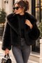 Women's Short Collared Soft Fur Coat Cty-Abr-2240