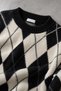 Men's Diamond Patterned Regular Soft Textured Knit Sweater - Black - 2