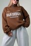 Women's - Men's San Diego Printed Half-Zip Oversize 3 Thread Sweatshirt