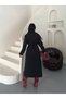 Women's Long Belted Double-Breasted Buttoned Stand-Up Collar Epaulet Seasonal Trench Coat - 8