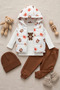 Girl's Hooded Vest Top and Bottom Set |   Sweetshirt, Pants, Hoodie, and Padded Vest 3-Piece Set