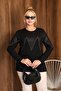 Plus Size Stone-Embellished Blouse - 3