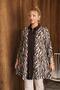 Plus Size Zippered Patterned Tunic Cardigan - 8