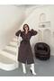 Women's Long Belted Double-Breasted Buttoned Stand-Up Collar Epaulet Seasonal Trench Coat - 4