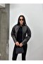 Women's Brown Crop Synthetic Leather Jacket with Standing Collar and Zipper Brown