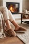 Women's Mink Cute Bear Embroidered Plush House Slippers - 2
