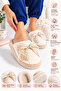 Women's Plush Lace Bow Detailed Winter House Slippers Dowry Slippers Gift Slippers Stc1368 - 6