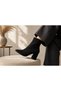 Black Suede Thick Heeled Stylish Women's Boots - 2