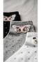 Women's Patterned Booties Socks Set of 3 |   Flower and Teddy Bear Patterned |   Cotton Casual Socks - 4