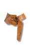 Women's Tan Textured Wide Leather Belt with Ring Buckle - Mireille Handmade Design - Standard Size
