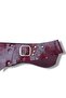Women's Red Textured Buckle Asymmetrical Leather Belt - Ruelle Design Corset Belt - Standard Size - 4