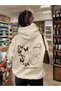 Butterfly Printed Premium Oversize Hooded 3 Thread Cotton Sweatshirt